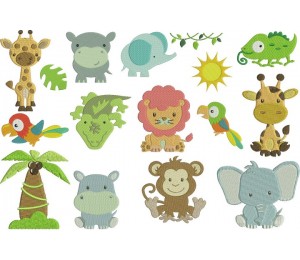 Stickdatei - Dschungeltiere Elefant